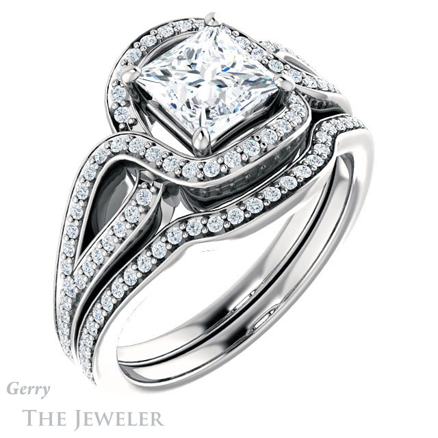 Princess Cut Forever One Moissanite Engagement Ring #GTJ1052-square-fo-w 6 Princess Cut Forever One Moissanite Engagement Ring #GTJ1052-square-fo-w