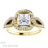 Princess Cut Forever One Moissanite Engagement Ring #GTJ1052-square-fo-y 1 Princess Cut Forever One Moissanite Engagement Ring #GTJ1052-square-fo-y