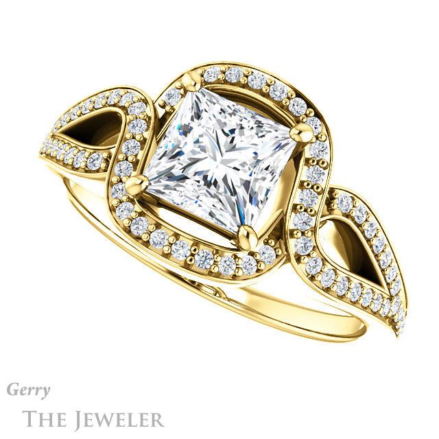 Princess Cut Forever One Moissanite Engagement Ring #GTJ1052-square-fo-y 5 Princess Cut Forever One Moissanite Engagement Ring #GTJ1052-square-fo-y