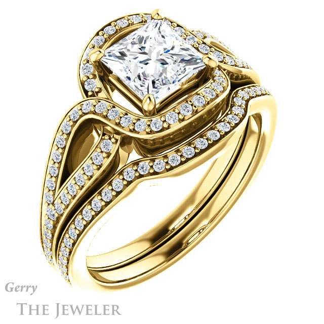 Princess Cut Forever One Moissanite Engagement Ring #GTJ1052-square-fo-y 6 Princess Cut Forever One Moissanite Engagement Ring #GTJ1052-square-fo-y