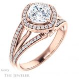Cushion Cut Forever One Moissanite Engagement Ring #GTJ1053-cushion-fo-r