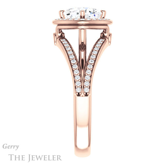 Cushion Cut Forever One Moissanite Engagement Ring #GTJ1053-cushion-fo-r