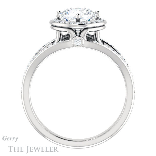 Cushion Cut Forever One Moissanite Engagement Ring #GTJ1053-cushion-fo-w