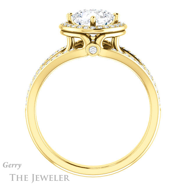 Cushion Cut Forever One Moissanite Engagement Ring #GTJ1053-cushion-fo-y 2 Cushion Cut Forever One Moissanite Engagement Ring #GTJ1053-cushion-fo-y