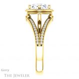 Cushion Cut Forever One Moissanite Engagement Ring #GTJ1053-cushion-fo-y 3 Cushion Cut Forever One Moissanite Engagement Ring #GTJ1053-cushion-fo-y