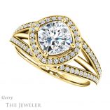 Cushion Cut Forever One Moissanite Engagement Ring #GTJ1053-cushion-fo-y 5 Cushion Cut Forever One Moissanite Engagement Ring #GTJ1053-cushion-fo-y