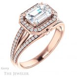 Emerald Cut Forever Brilliant Moissanite Engagement Ring #GTJ1053-emerald-fb-r