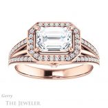 Emerald Cut Forever Brilliant Moissanite Engagement Ring #GTJ1053-emerald-fb-r