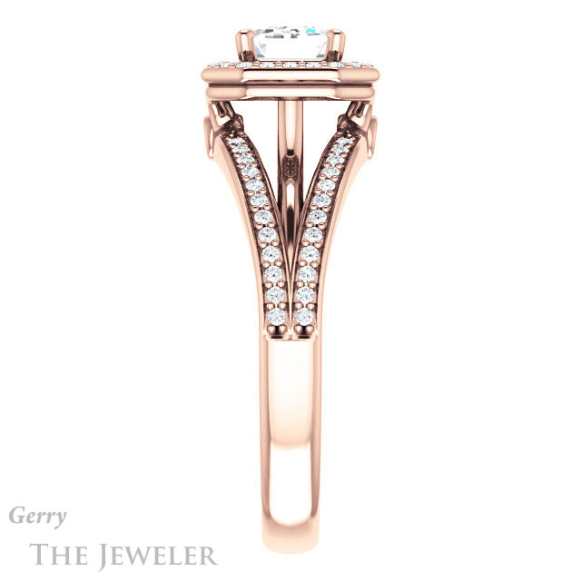 Emerald Cut Forever Brilliant Moissanite Engagement Ring #GTJ1053-emerald-fb-r