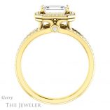 Emerald Cut Forever One Moissanite Engagement Ring #GTJ1053-emerald-fb-y 2 Emerald Cut Forever Brilliant Moissanite Engagement Ring #GTJ1053-emerald-fb-y