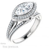 Marquise Cut Forever One Moissanite Engagement Ring #GTJ1053-marquise-fb-w 4 Marquise Cut Forever Brilliant Moissanite Engagement Ring #GTJ1053-marquise-fb-w