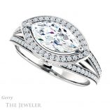 Marquise Cut Forever One Moissanite Engagement Ring #GTJ1053-marquise-fb-w 5 Marquise Cut Forever Brilliant Moissanite Engagement Ring #GTJ1053-marquise-fb-w