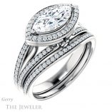 Marquise Cut Forever One Moissanite Engagement Ring #GTJ1053-marquise-fb-w 6 Marquise Cut Forever Brilliant Moissanite Engagement Ring #GTJ1053-marquise-fb-w