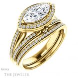 Marquise Cut Forever One Moissanite Engagement Ring #GTJ1053-marquise-fb-y 6 Marquise Cut Forever Brilliant Moissanite Engagement Ring #GTJ1053-marquise-fb-y