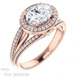 Oval Shaped Forever One Moissanite Engagement Ring #GTJ1053-oval-fo-r