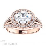 Oval Shaped Forever One Moissanite Engagement Ring #GTJ1053-oval-fo-r