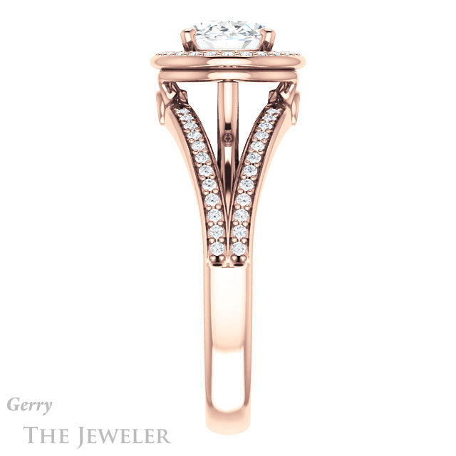 Oval Shaped Forever One Moissanite Engagement Ring #GTJ1053-oval-fo-r