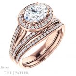 Oval Shaped Forever One Moissanite Engagement Ring #GTJ1053-oval-fo-r