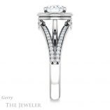 Oval Shaped Forever One Moissanite Engagement Ring #GTJ1053-oval-fo-w