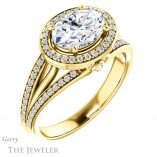 Oval Shaped Forever One Moissanite Engagement Ring #GTJ1053-oval-fo-y