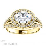 Oval Shaped Forever One Moissanite Engagement Ring #GTJ1053-oval-fo-y