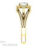 Oval Shaped Forever One Moissanite Engagement Ring #GTJ1053-oval-fo-y