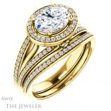 Oval Shaped Forever One Moissanite Engagement Ring #GTJ1053-oval-fo-y