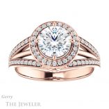 Round Cut Forever One Moissanite Engagement Ring #GTJ1053-round-fo-r 1 Round Cut Forever One Moissanite Engagement Ring #GTJ1053-round-fo-r