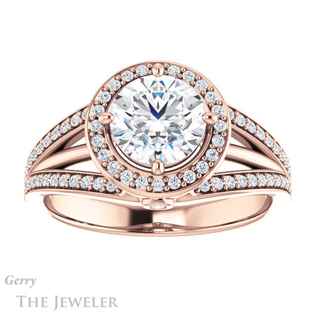 Round Cut Forever One Moissanite Engagement Ring #GTJ1053-round-fo-r 1 Round Cut Forever One Moissanite Engagement Ring #GTJ1053-round-fo-r