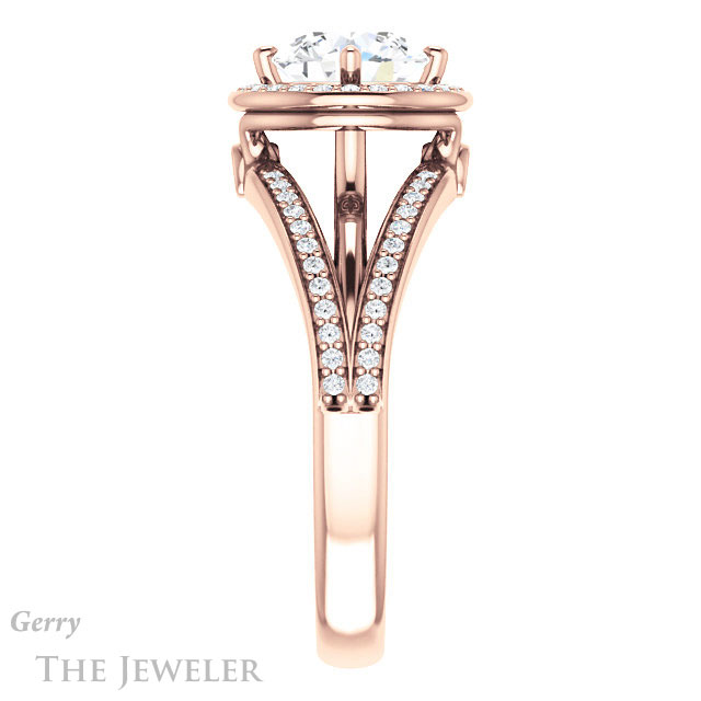 Round Cut Forever One Moissanite Engagement Ring #GTJ1053-round-fo-r 3 Round Cut Forever One Moissanite Engagement Ring #GTJ1053-round-fo-r