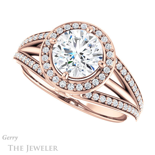 Round Cut Forever One Moissanite Engagement Ring #GTJ1053-round-fo-r 5 Round Cut Forever One Moissanite Engagement Ring #GTJ1053-round-fo-r