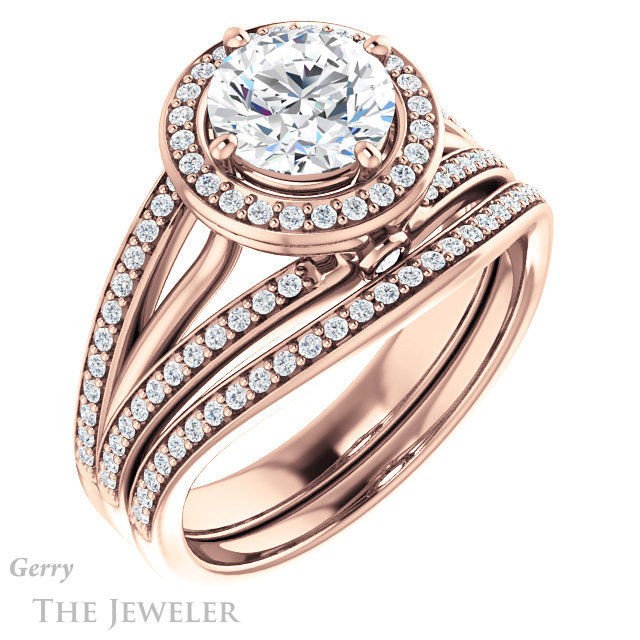 Round Cut Forever One Moissanite Engagement Ring #GTJ1053-round-fo-r 6 Round Cut Forever One Moissanite Engagement Ring #GTJ1053-round-fo-r