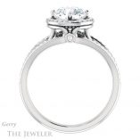 Round Cut Forever One Moissanite Engagement Ring #GTJ1053-round-fo-w