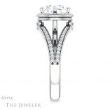 Round Cut Forever One Moissanite Engagement Ring #GTJ1053-round-fo-w