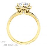 Round Cut Forever One Moissanite Engagement Ring #GTJ1053-round-fo-y
