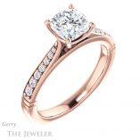 Cushion Cut Forever One Moissanite Engagement Ring #GTJ1054-cushion-fo-r