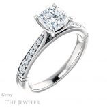 Cushion Cut Forever One Moissanite Engagement Ring #GTJ1054-cushion-fo-w 4 Cushion Cut Forever One Moissanite Engagement Ring #GTJ1054-cushion-fo-w