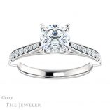 Cushion Cut Forever One Moissanite Engagement Ring #GTJ1054-cushion-fo-w 1 Cushion Cut Forever One Moissanite Engagement Ring #GTJ1054-cushion-fo-w