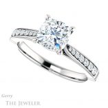 Cushion Cut Forever One Moissanite Engagement Ring #GTJ1054-cushion-fo-w 5 Cushion Cut Forever One Moissanite Engagement Ring #GTJ1054-cushion-fo-w