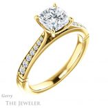 Cushion Cut Forever One Moissanite Engagement Ring #GTJ1054-cushion-fo-y 4 Cushion Cut Forever One Moissanite Engagement Ring #GTJ1054-cushion-fo-y