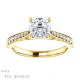 Cushion Cut Forever One Moissanite Engagement Ring #GTJ1054-cushion-fo-y 1 Cushion Cut Forever One Moissanite Engagement Ring #GTJ1054-cushion-fo-y