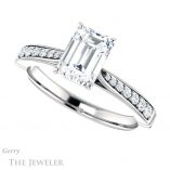 Emerald Cut Forever One Moissanite Engagement Ring #GTJ1054-emerald-fb-w 5 Emerald Cut Forever Brilliant Moissanite Engagement Ring #GTJ1054-emerald-fb-w