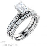 Emerald Cut Forever One Moissanite Engagement Ring #GTJ1054-emerald-fb-w 6 Emerald Cut Forever Brilliant Moissanite Engagement Ring #GTJ1054-emerald-fb-w