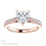 Heart Shaped Forever Brilliant Moissanite Engagement Ring #GTJ1054-heart-fb-r