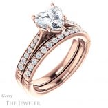 Heart Shaped Forever Brilliant Moissanite Engagement Ring #GTJ1054-heart-fb-r