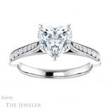 Heart Shaped Forever One Moissanite Engagement Ring #GTJ1054-heart-fb-w 1 Heart Shaped Forever Brilliant Moissanite Engagement Ring #GTJ1054-heart-fb-w
