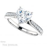 Heart Shaped Forever One Moissanite Engagement Ring #GTJ1054-heart-fb-w 5 Heart Shaped Forever Brilliant Moissanite Engagement Ring #GTJ1054-heart-fb-w