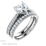 Heart Shaped Forever One Moissanite Engagement Ring #GTJ1054-heart-fb-w 6 Heart Shaped Forever Brilliant Moissanite Engagement Ring #GTJ1054-heart-fb-w