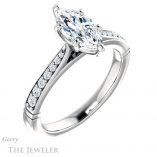 Marquise Cut Forever Brilliant Moissanite Engagement Ring #GTJ1054-marquise-fb-w