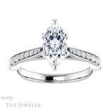 Marquise Cut Forever Brilliant Moissanite Engagement Ring #GTJ1054-marquise-fb-w